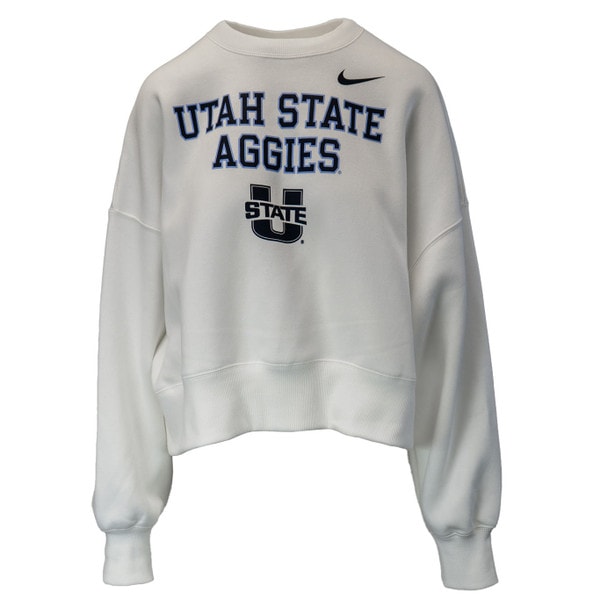 Women's nike utah state aggies blue outline cropped sweatshirt